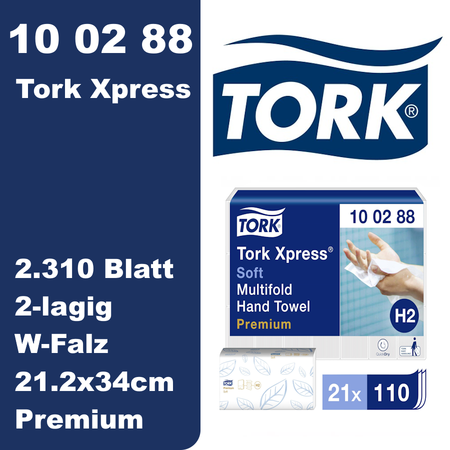 100288 - Tork Xpress® Essuie-mains interfoliés Doux Blanc H2