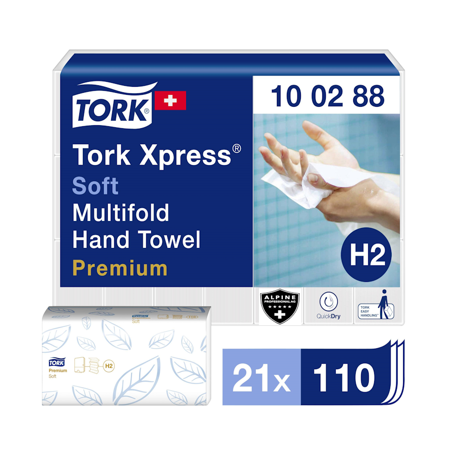 100288 - Tork Xpress® Essuie-mains interfoliés Doux Blanc H2