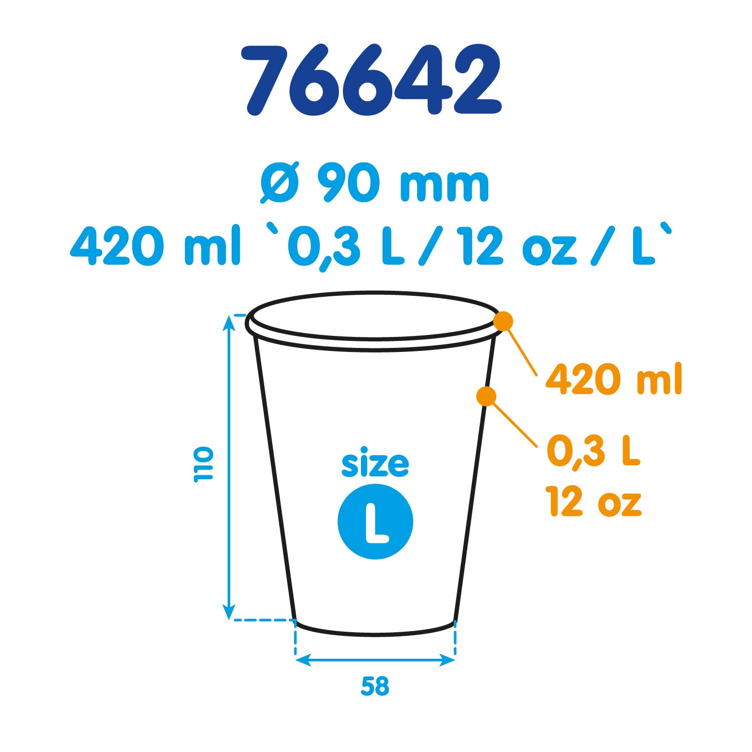 800 Stück Pappbecher Coffee to go 420 ml L Ø 90 mm – 1 Karton