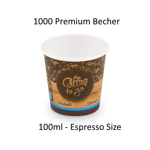1000 Stück - 110 ml Einweg-Espressobecher Coffee to go XS - 1 Karton